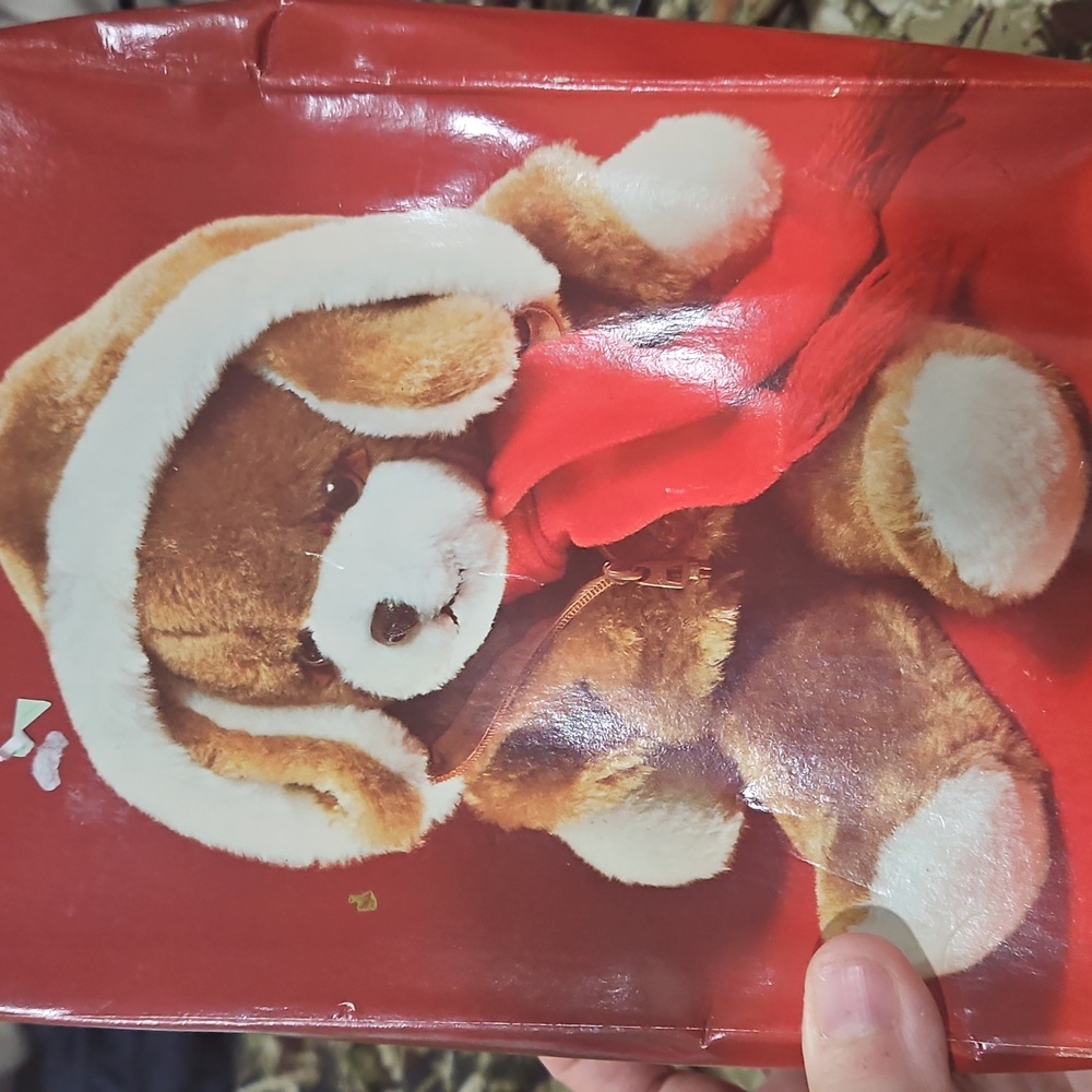 Adorable Brown Plush Dog with Red Scarf Avon 1982